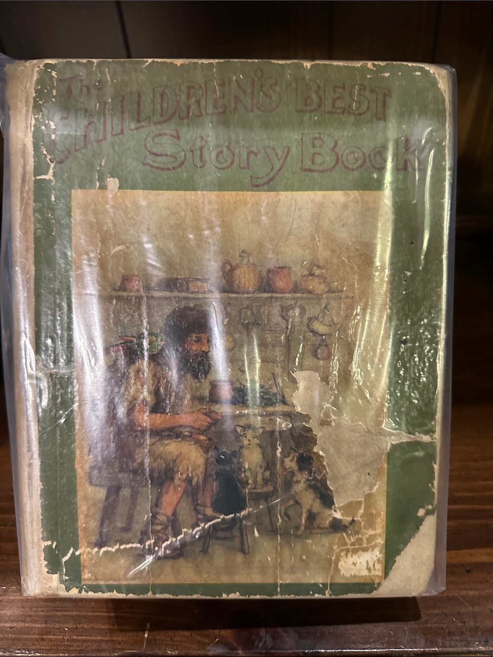 The Children's Best Story Book - Green Vintage Illustrated Cover